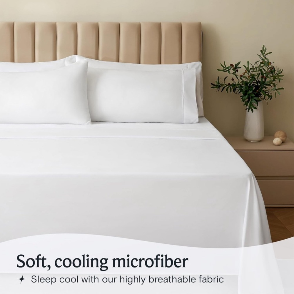 LuxClub Twin Sheet Set White